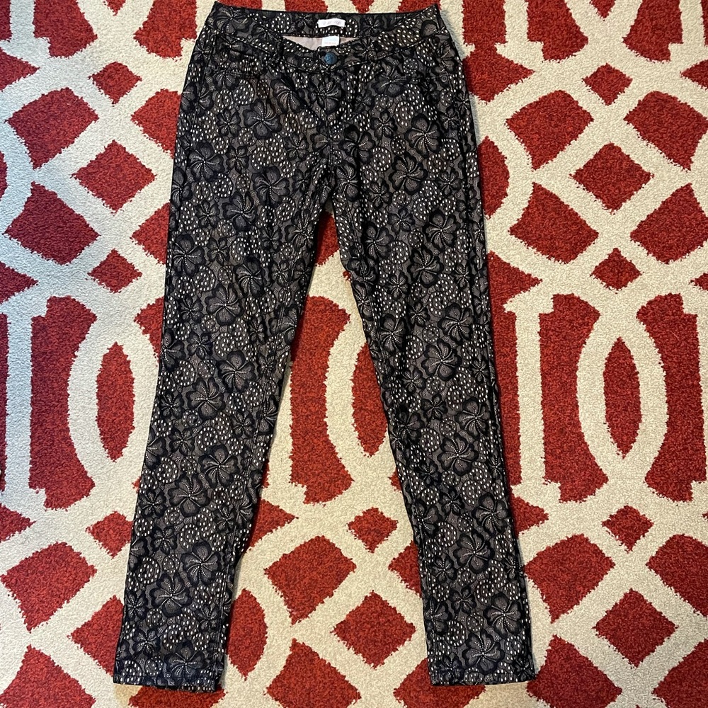 Black and cream lace pants